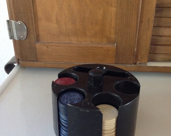 Bakelite Poker Chip Caddy With Bakelite Chips Etsy