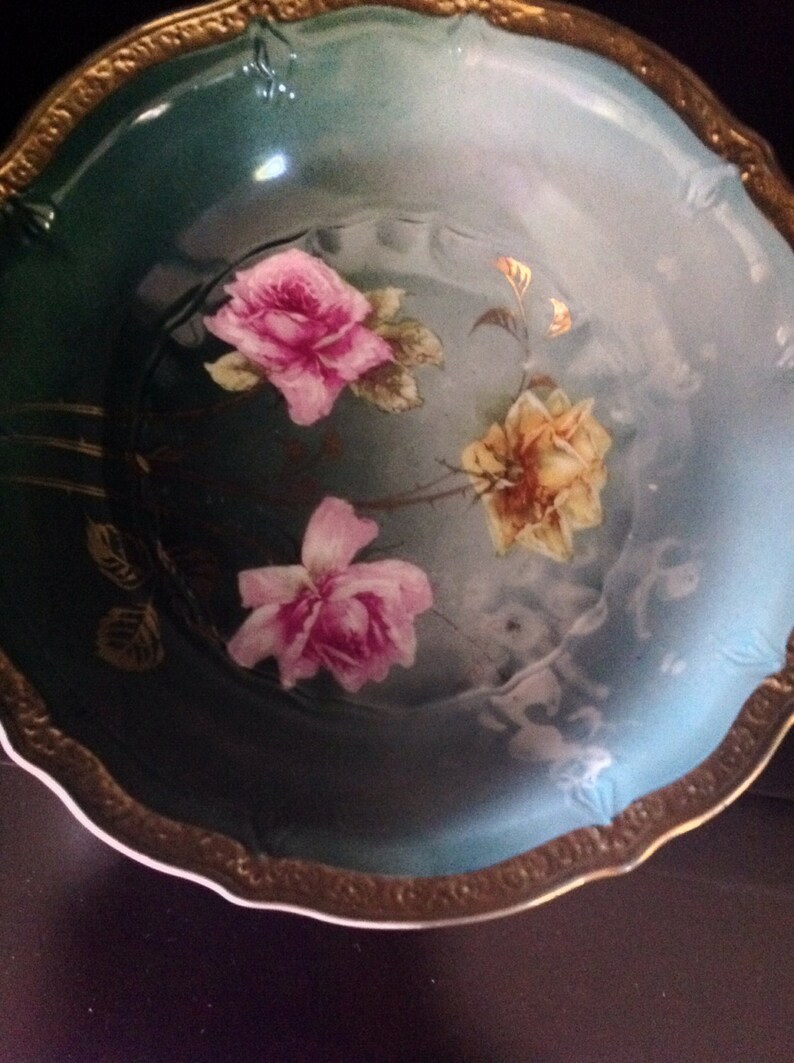 C T Germany Porcelain Hand Painted Berry Bowl Set