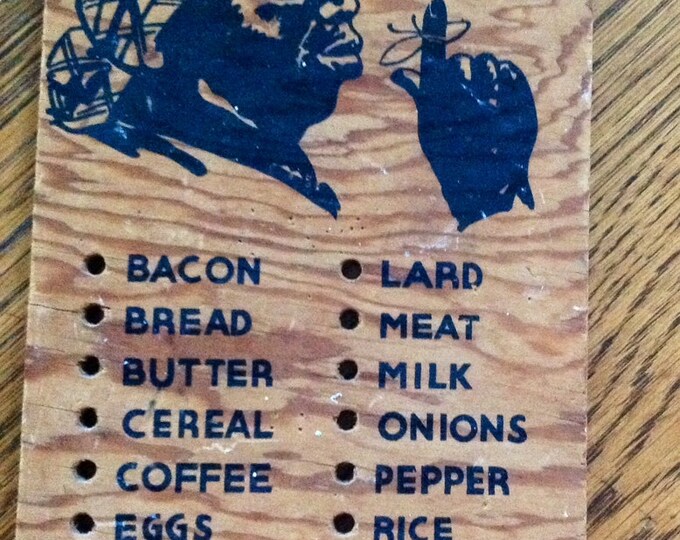 Vintage Wooden Grocery List Board With Mammy Etsy