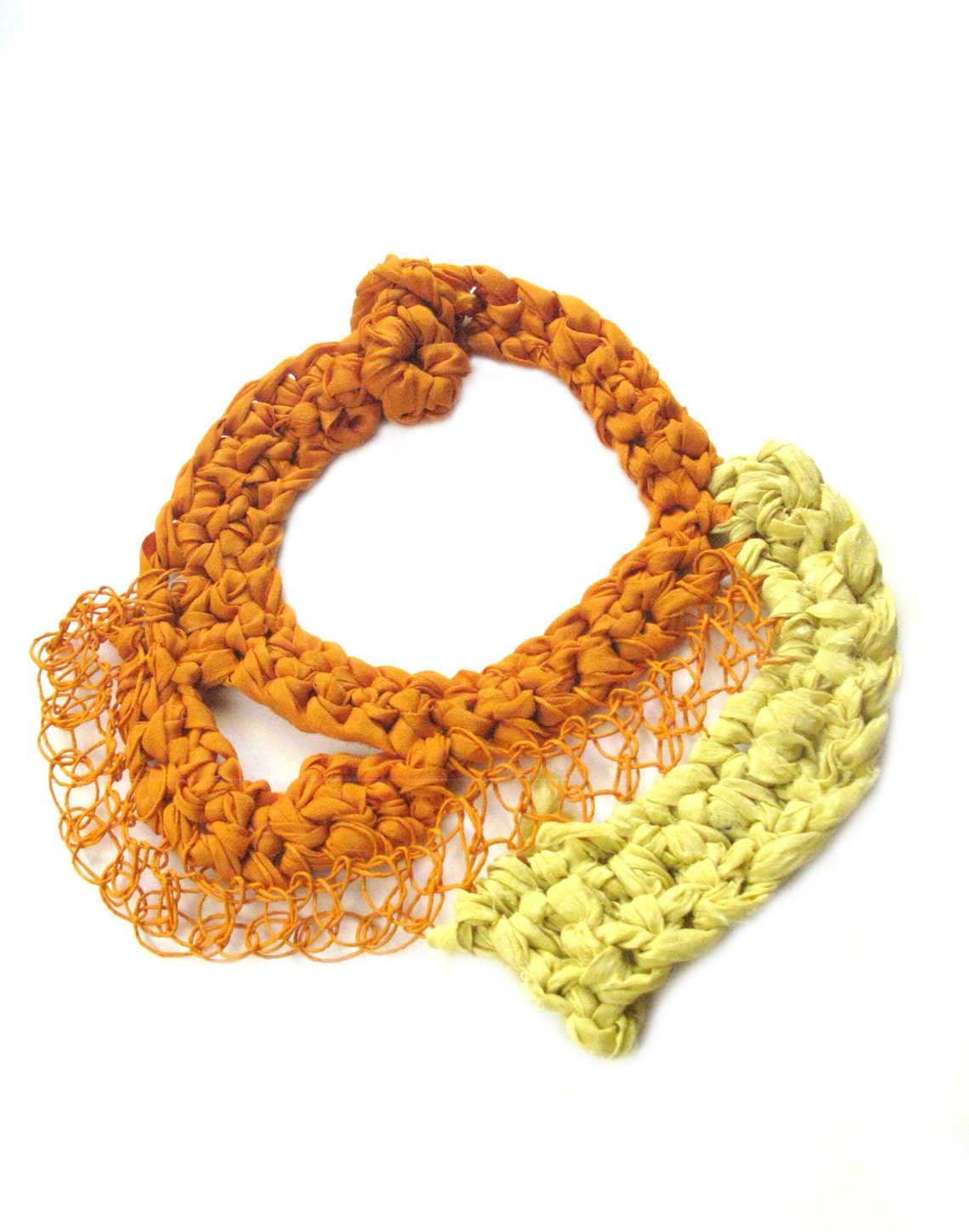 Silk Necklace Crochet Necklace Paper Yarn Jewelry Paper Etsy