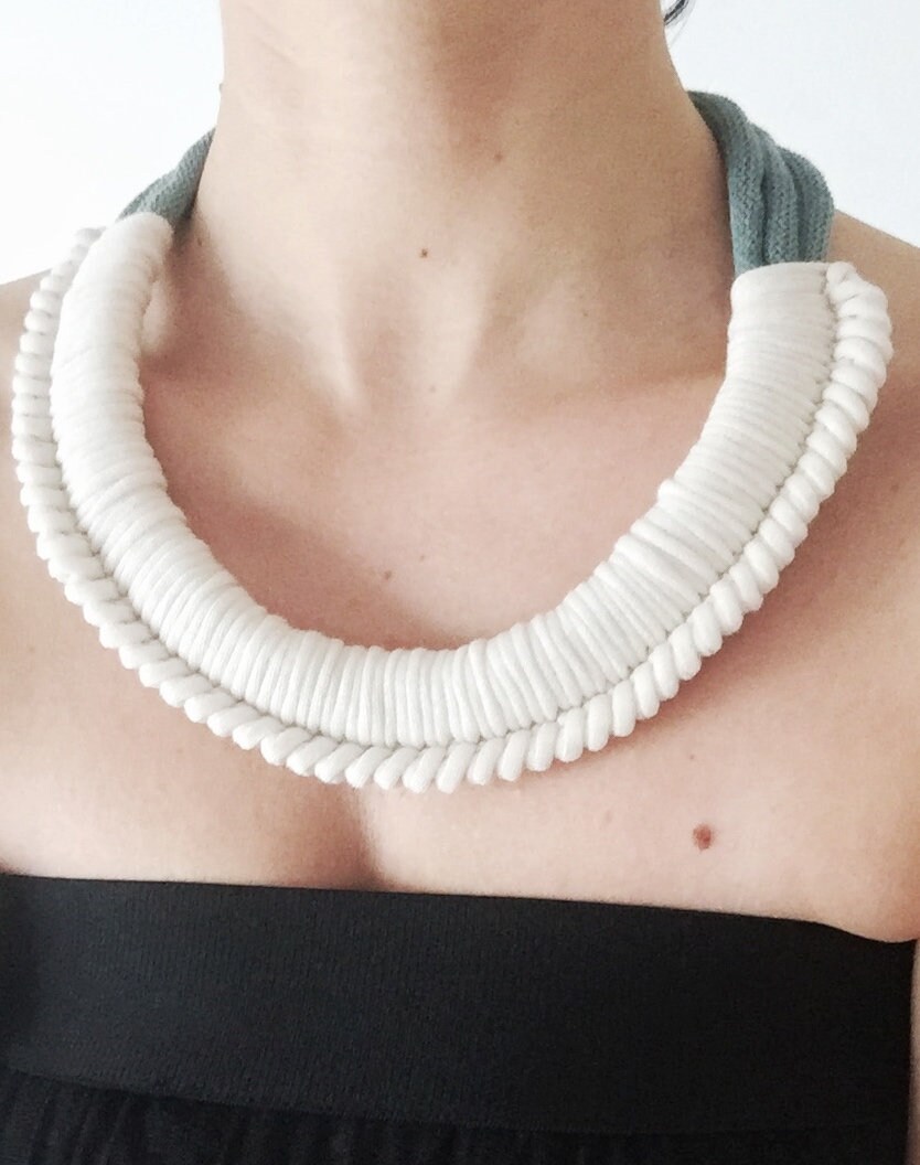 Crochet Necklace Rope Yarn Yarn Necklace Cotton Yarn Statement