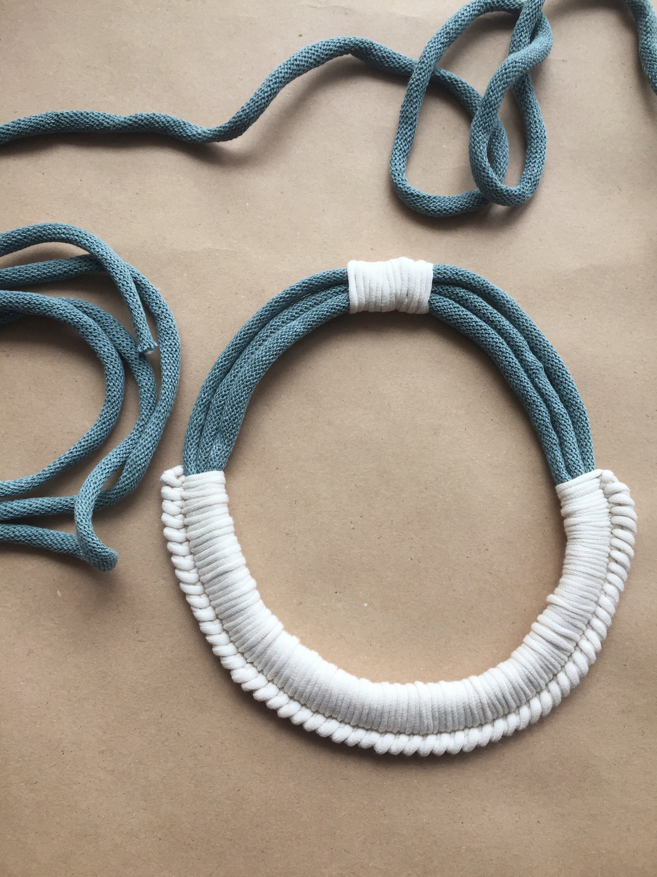 Crochet Necklace Rope Yarn Yarn Necklace Cotton Yarn Statement