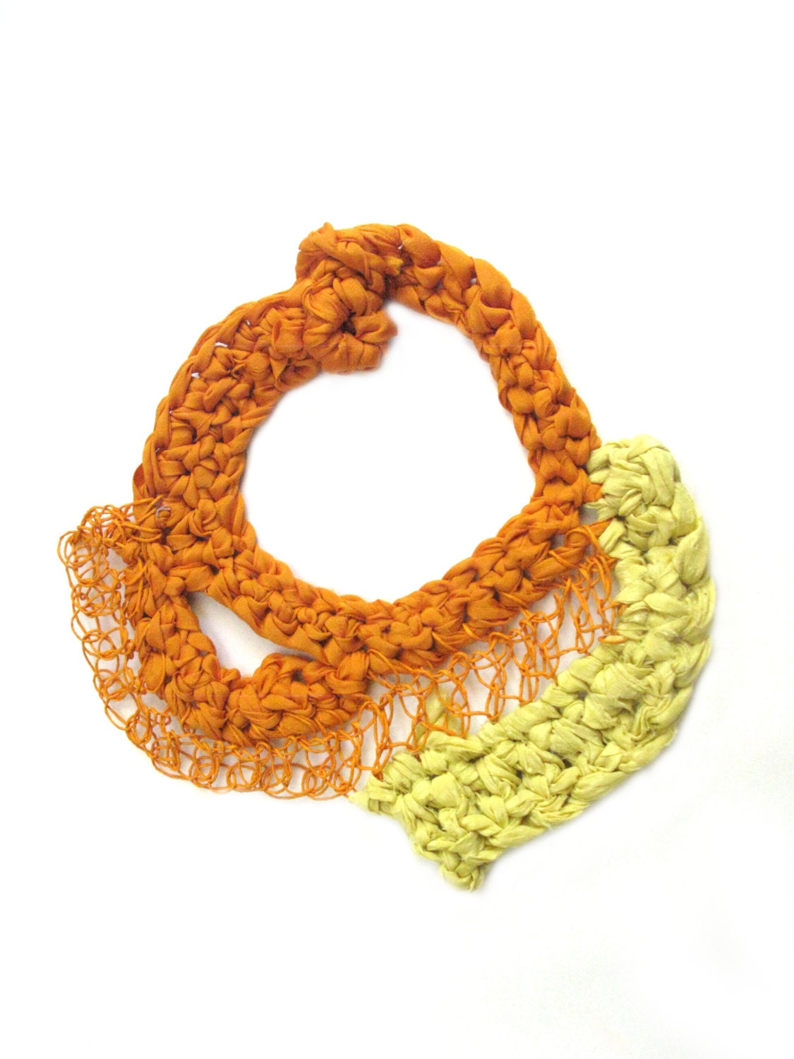 Silk Necklace Crochet Necklace Paper Yarn Jewelry Paper Etsy