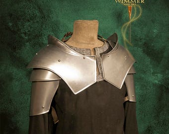 Metal Armor for LARP militia armor for men-shoulders-heavy, manual work