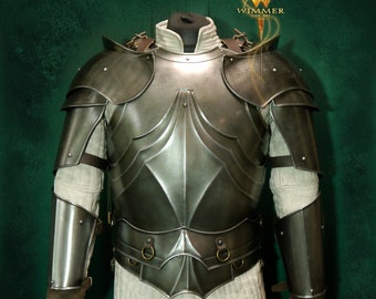 Metal armor for LARP - steel armor set for men - antique finish - gothic militia style - unique - handcrafted