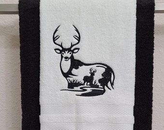 Deer - Call of the Wild Embroidered Hand Towel