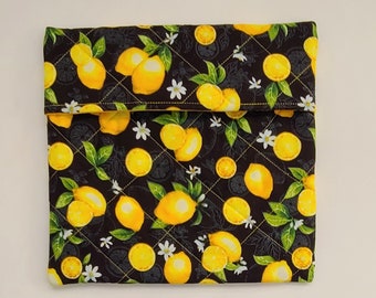 Quilted Microwave Baked Potato Bag Lemon Fabric