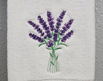 Lavender Bouquet Embroidered Hand Towel