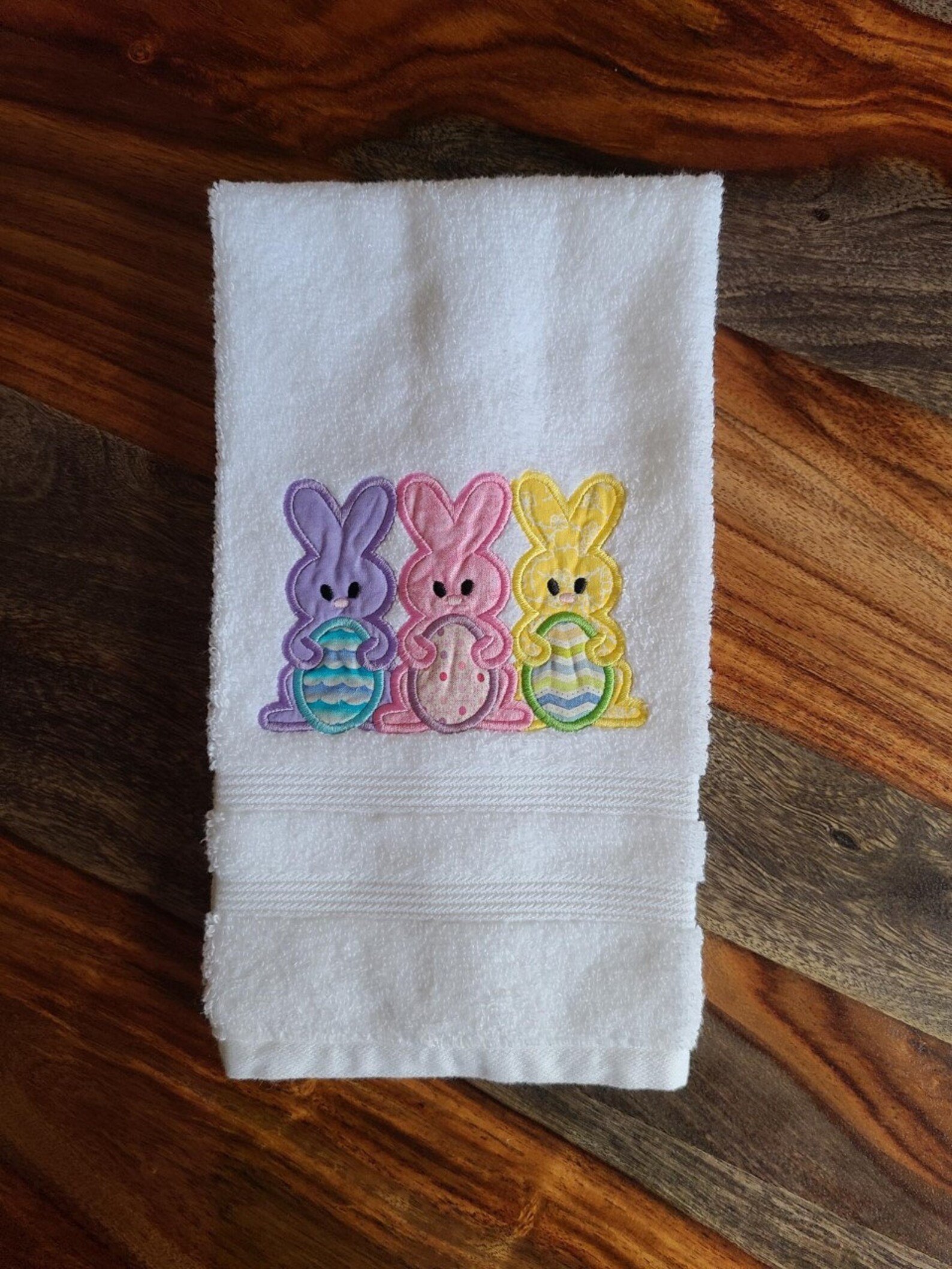 Easter Peeps Embroidered Hand Towel Etsy
