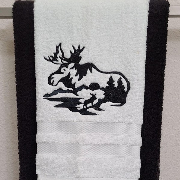 Moose - Call of the Wild Embroidered Hand Towel