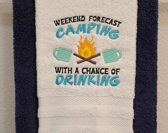 Weekend Forecast Embroidered Hand Towel