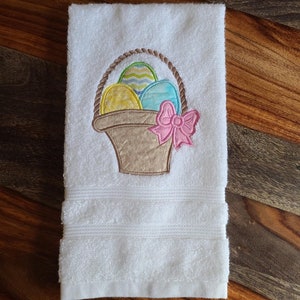 Easter Egg Basket Embroidered Towel image 3