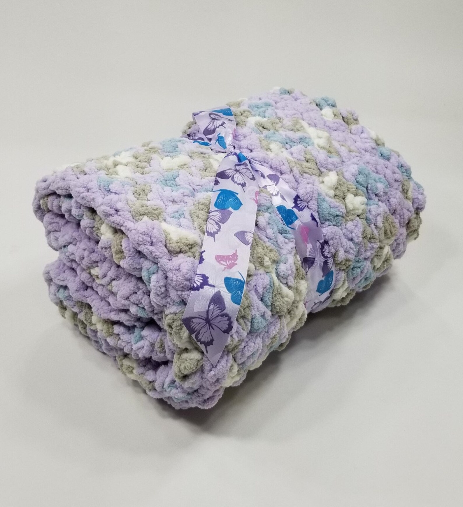 Ultra Soft Marshmallow Puff Crochet Baby Blanket Lilac Etsy