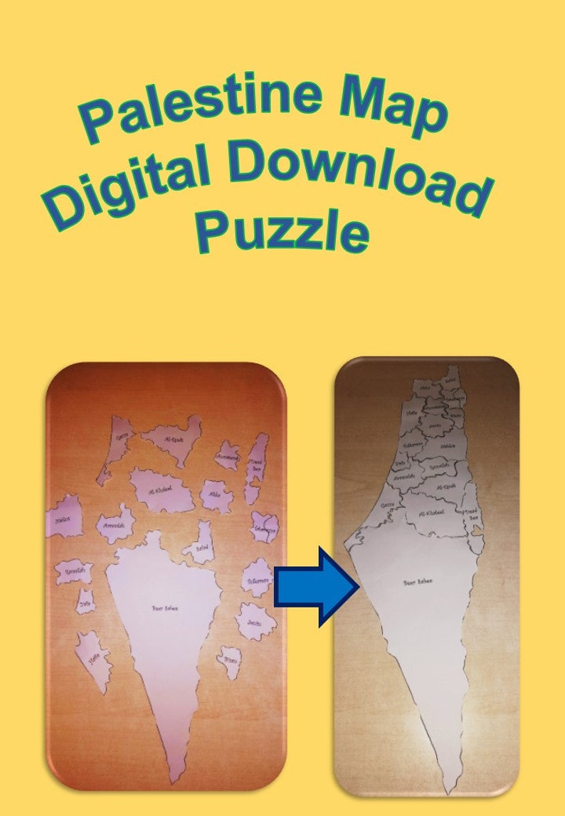 Palestine map digital download Puzzle image 1