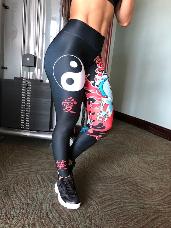 Dragon Fighter Fitness Leggings Super Hero Activwear Workout Yoga Pants 