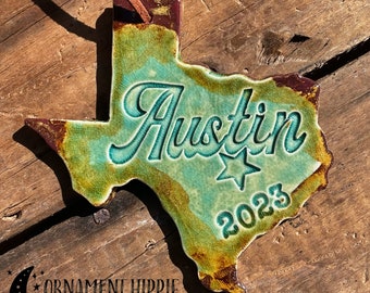 AUSTIN TEXAS ...  Custom Handmade Ceramic Ornament by Susan Boyles