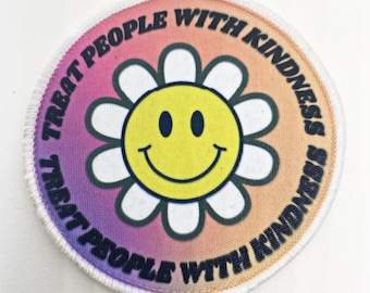 Treat People With Kindness, Iron on Patch,Sew On, Embroidered Patches, Sublimation Patch, For Her