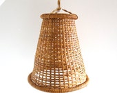 Retro Rattan and Wicker Ceiling Light