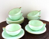 French Art Deco Opaline Coffee or Tea Cups