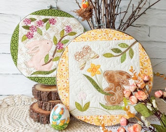 Patrón de aplique de conejito: Mini colcha de primavera de Pascua (patrón PDF)