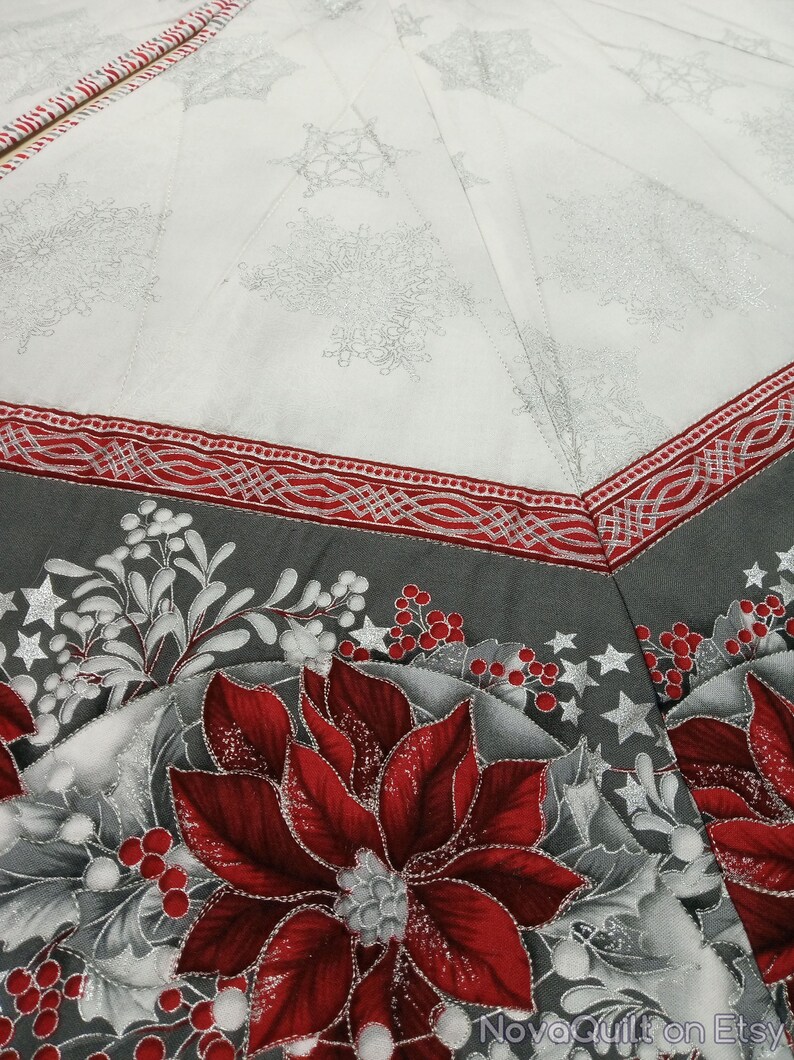 Quilted Tree Skirt Christmas Tree Skirt White Christmas Tree Etsy