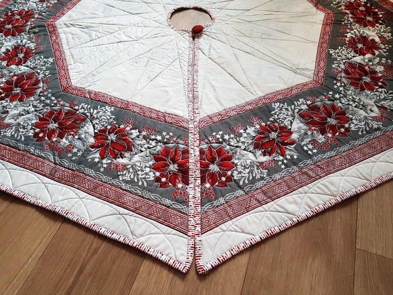 Quilted Tree Skirt Christmas Tree Skirt White Christmas Tree Etsy
