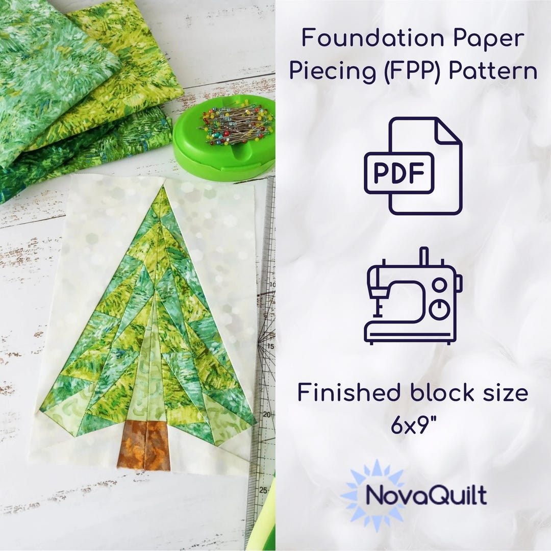 Christmas Tree Quilt Block: Foundation Paper Piecing Pattern (PDF ...