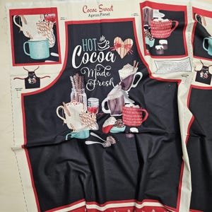 Apron Cotton Fabric Panel 39&quot; by 44&quot; - Cocoa Sweet by Wilmington Fabrics - Fabric panel for sewing and quilting