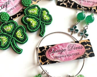 St. Patrick’s Day JEWELRY SET. #3 pieces set. Shamrock party. Office party. Lucky charm jewelry. Parade.