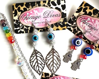 HAMSA hand. EvilEye. SET. 3 pieces set. Unique pieces. Earrings and sun catcher. Good vibes. Evil eye protection. Amulet. Ojo turco. Love
