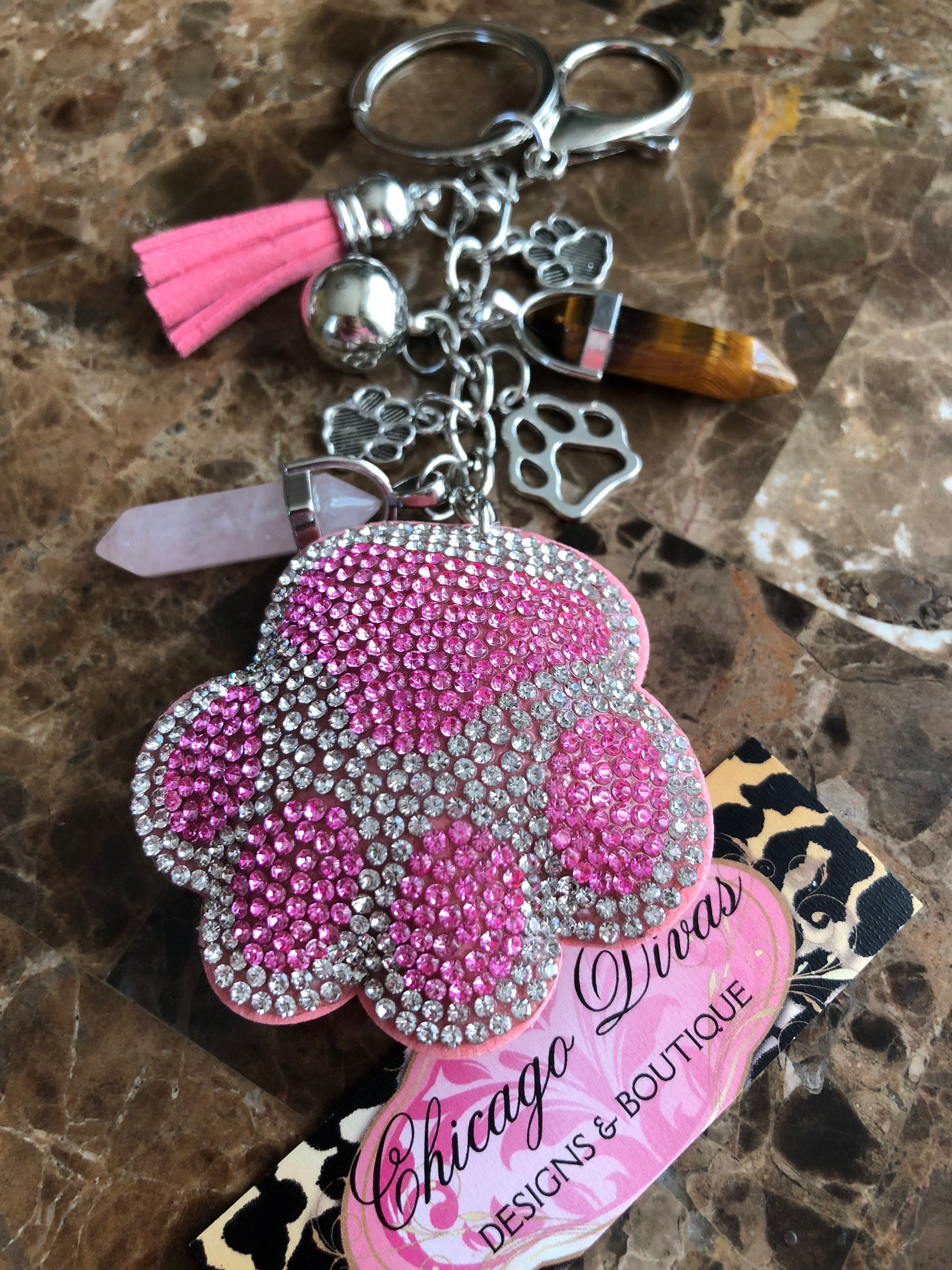 Dog Mom Keychains l Dog Paw Keychain l Dog Mom gift l DogMom keychain l