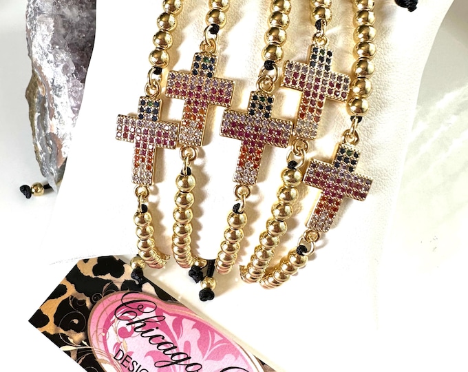 Featured listing image: WHOLESALE CROSS BRACELETS set. 5 pieces set. Adjustable. Christian gift, Christianity. Cross bracelets. Jesus cross. Believe. Faith. Pray.