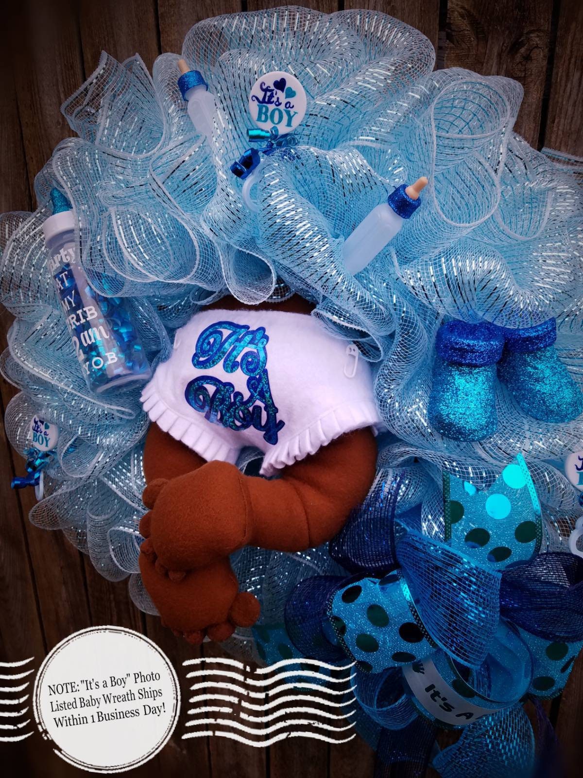 Baby Boy Wreath it's a Boy Wreath Precious Etsy