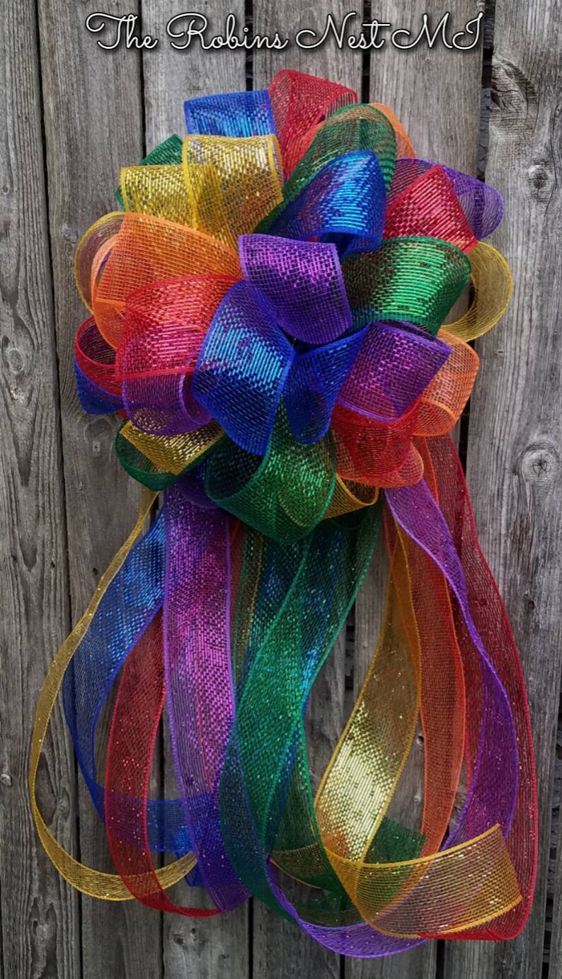 Pride Bow Tree Topper Rainbow Bows Rainbow Bow of Hope Etsy