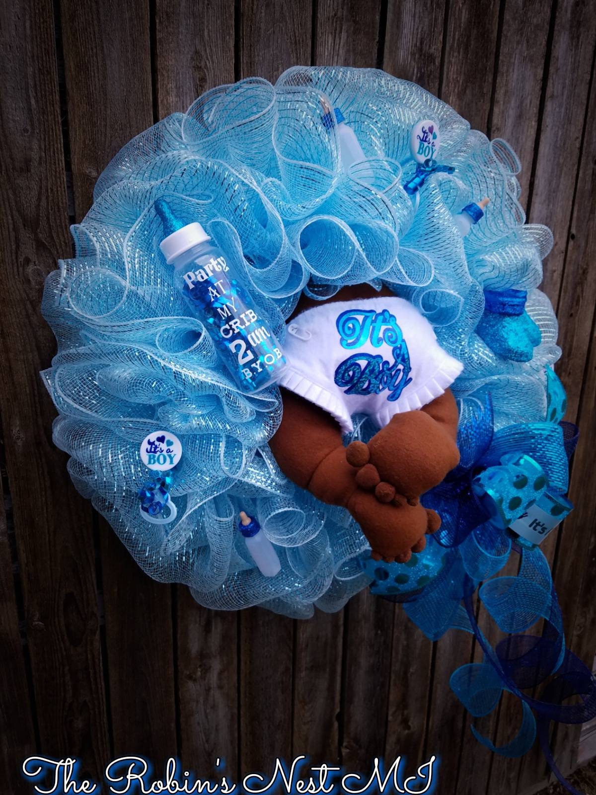 Baby Boy Wreath it's a Boy Wreath Precious Etsy