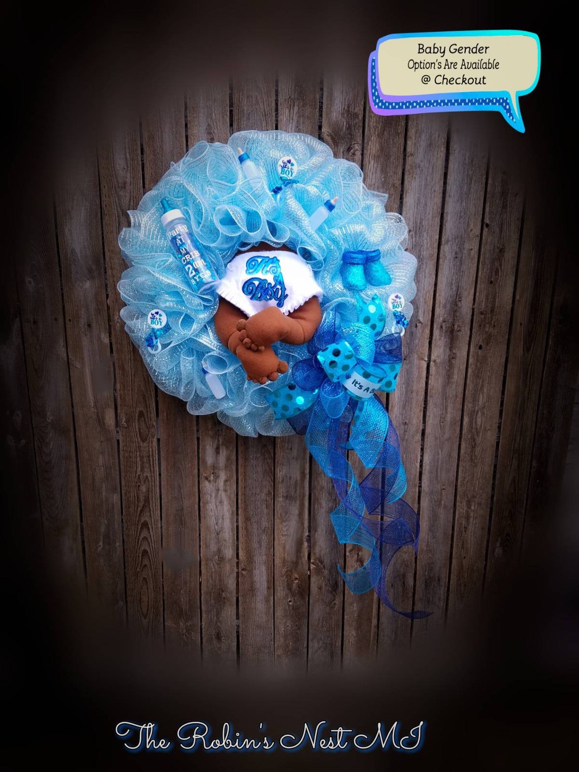 Baby Boy Wreath it's a Boy Wreath Precious Etsy