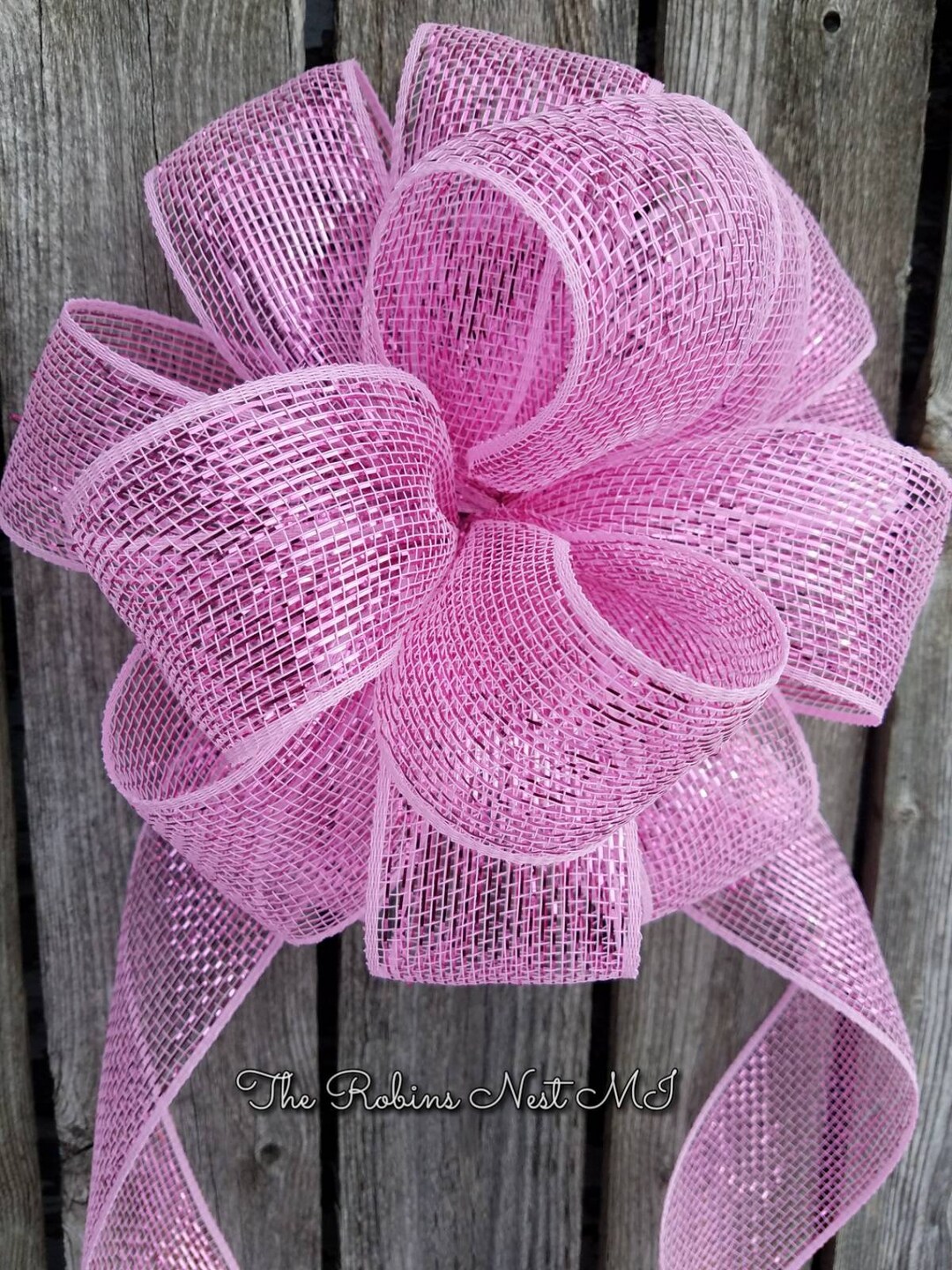 Pink Bows Pink Ribbon Bow Baby Shower Bows Party Wreath Etsy
