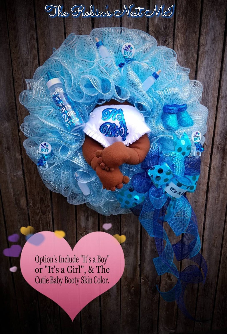 Baby Boy Wreath It's a Boy Wreath Precious Etsy