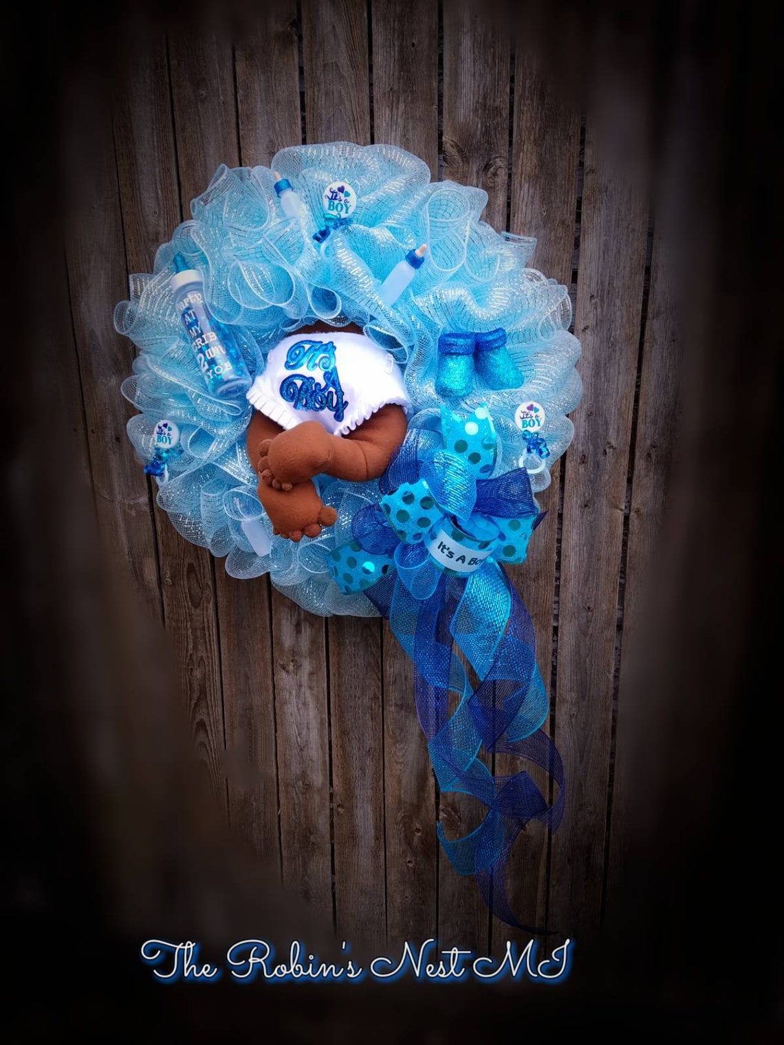 Baby Boy Wreath it's a Boy Wreath Precious Etsy