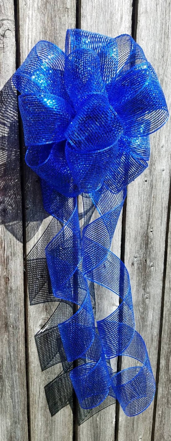 Royal Blue Bow Blue Ribbon Bows Patriotic Bows Outdoor or Etsy