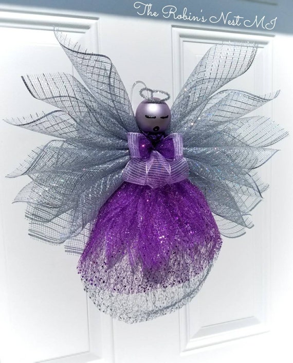 Angel Wreath Purple Platinum Guardian Angel Etsy