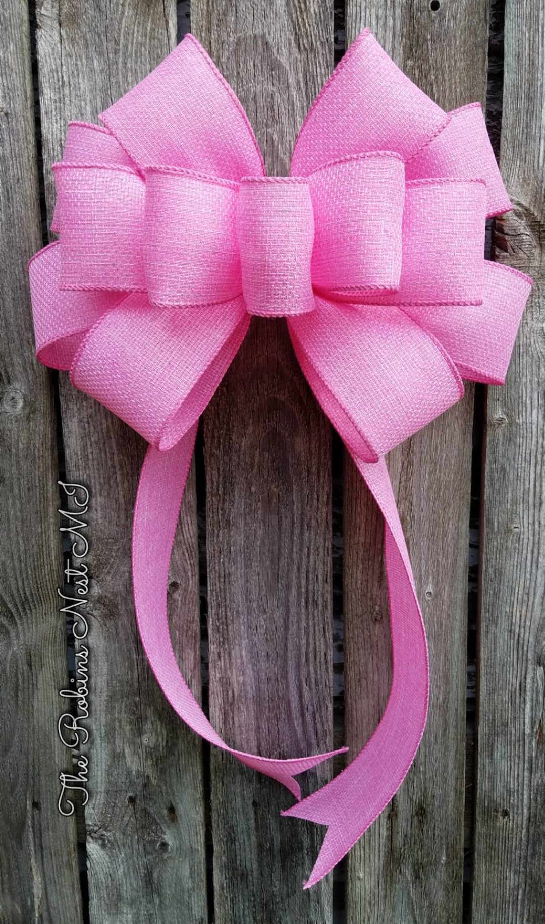 Pink Bows Burlap Bows Large Pink Wreath Bows Etsy
