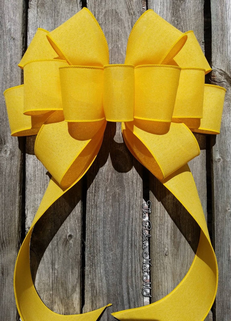 Yellow Bows Yellow Tree Bows Support Ribbon Bow Large Etsy