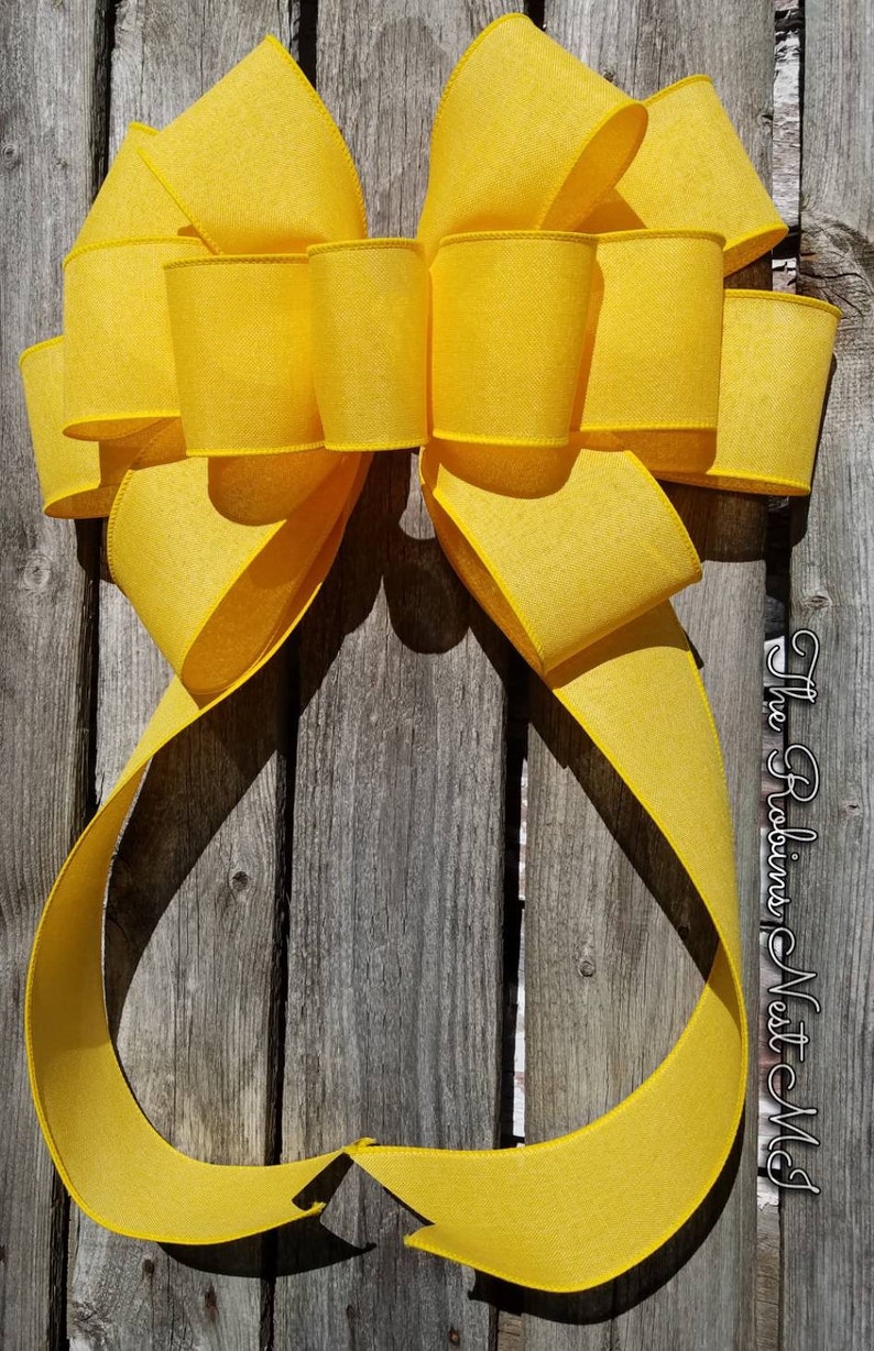 Yellow Bows Yellow Tree Bows Support Ribbon Bow Large Etsy
