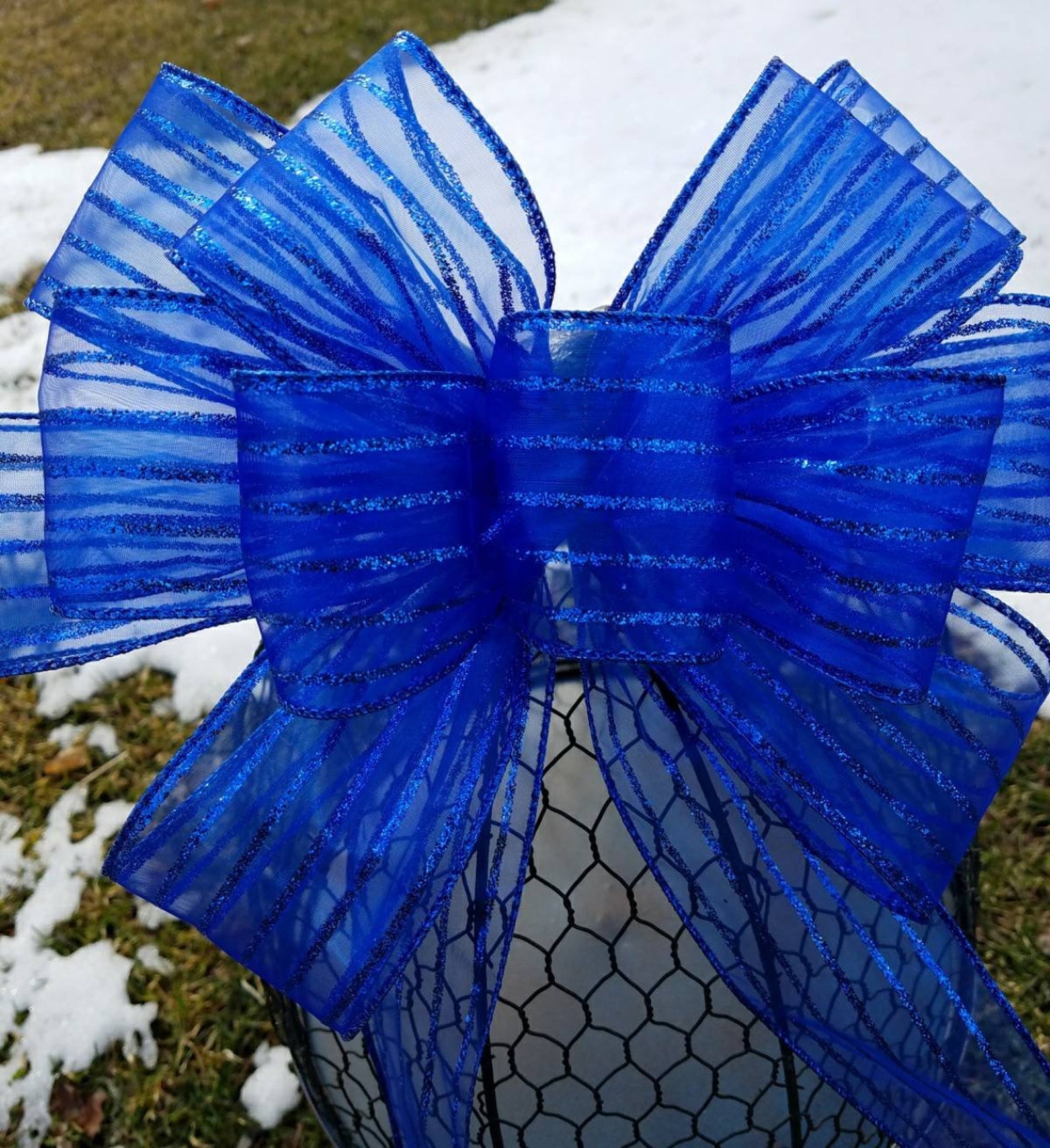 Royal Blue Bow Premade Bow All Occasion Bows Beautiful Etsy