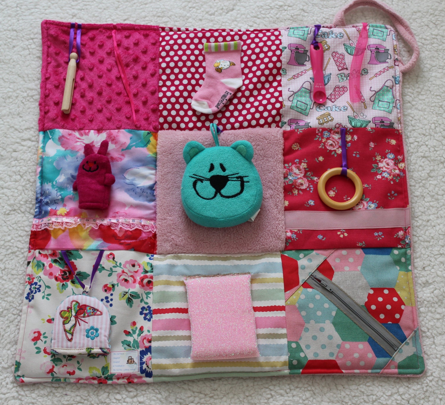 Fidget Blanket Perfectly Pink Sensory Activity Lap Quilt Etsy