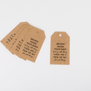 Gift Tags Letterpress Tags, Brown Paper Packages image 2