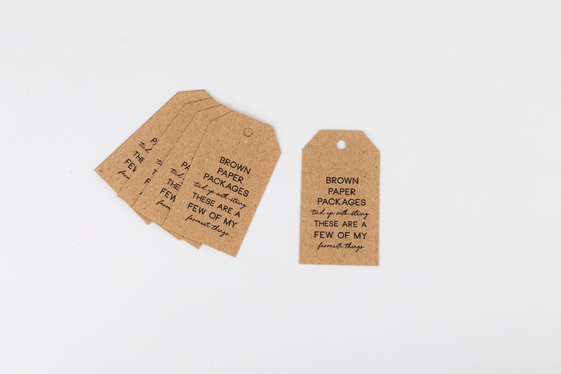 Gift Tags Letterpress Tags, Brown Paper Packages image 2