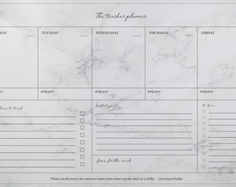 Teacher Weekly Planner, Objective planning Digital Download Worksheet