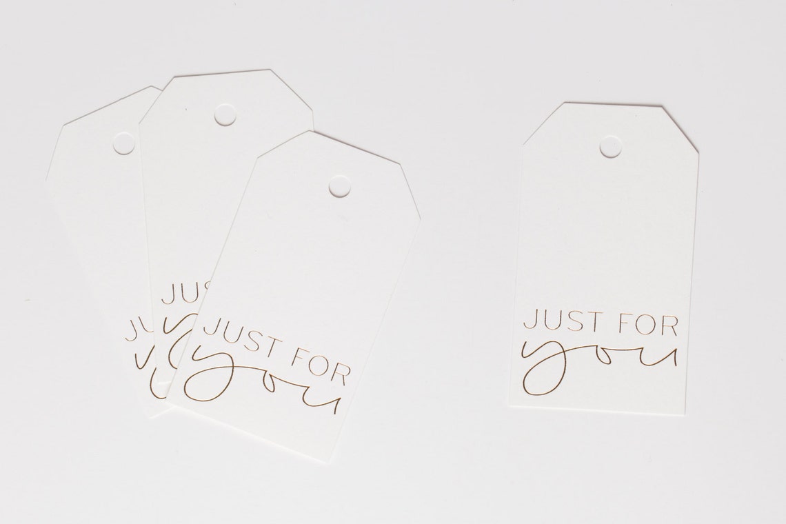 Gift Tags Gold Foil Tags Just for You Etsy